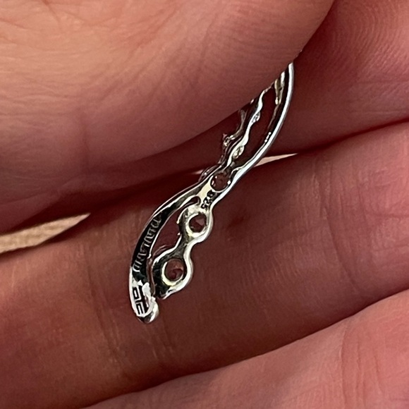 Sterling silver 925 cz pendant classic simple delicate necklace Italy - Picture 5 of 10